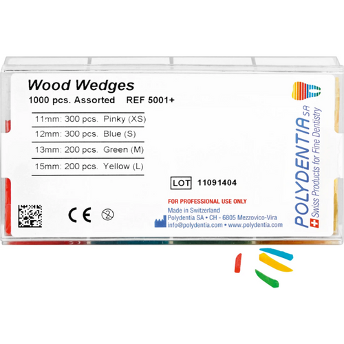 Interdentale trekiler i lønnetre sett 1 000 stk. assorterte