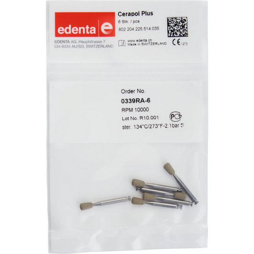 CeraPol Plus 6 stk. grå, RA, figur 225, 6 mm, ISO 035