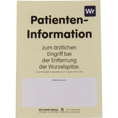 Pasientinfo 50 stk. Rotspissfjerning