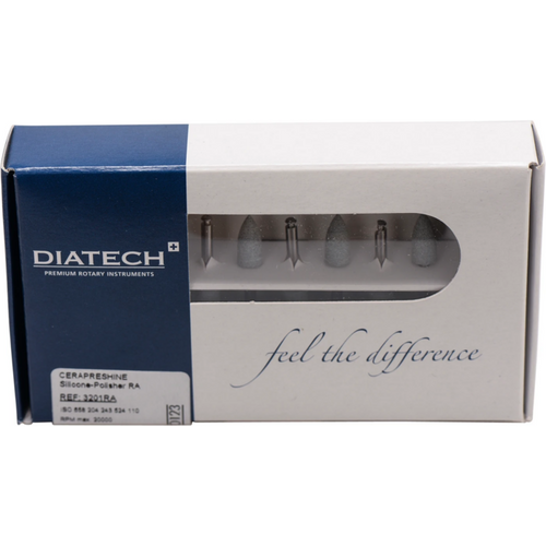 DIATECH CERAPRESHINE 10 stk. hvit, RA, figur 243 liten spiss, 10 mm, ISO 050