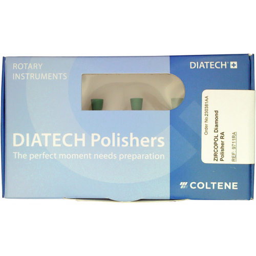 DIATECH ZIRCOPOL PLUS 5 stk. lysegrønne, RA, fasong 030 koppformet, 7,5 mm, ISO 060