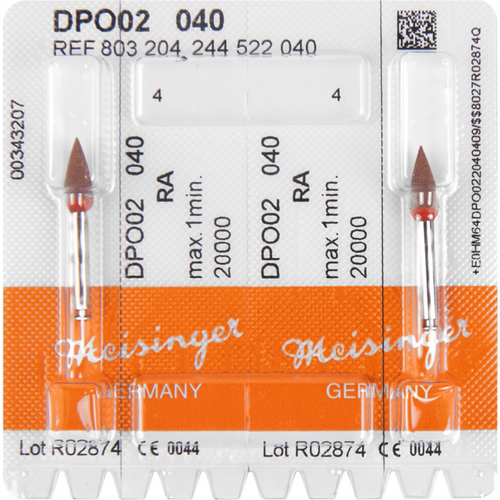 Diamant polerer DPO02/05 2 stk. oransje, RA, fasong 244, 13 mm, ISO 040