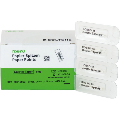 Roeko papirpoints Greater Taper Cell-pack 144 stk. Taper.06 ISO 020-045
