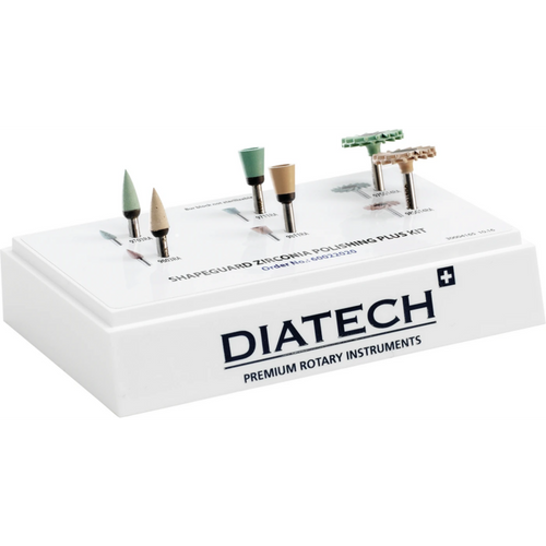 DIATECH ShapeGuard zirkonia poleringskit Plus 6 deler (3 x grønn, 3 x lysebrun), RA