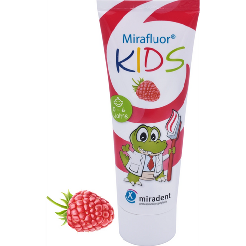 Mirafluor Kids tube 75 ml bringebær