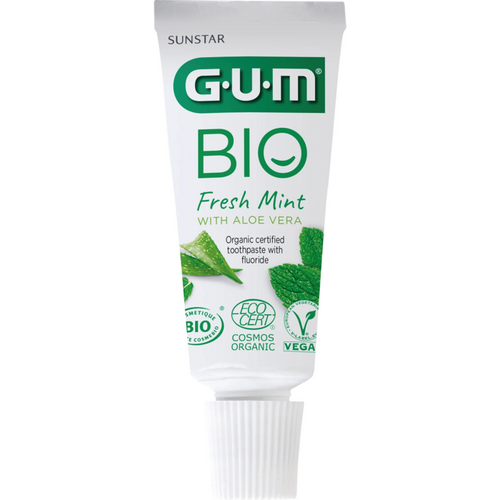 GUM BIO toothpaste tube 12 ml økologisk peppermynte + aloe vera