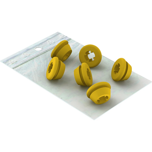 Silikonslanger sett med 6 stk gule, 5 - 6,5 mm