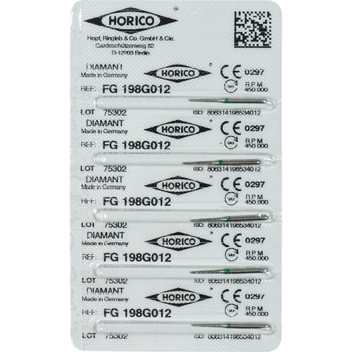 Diamant 198 5 stk. grønn grov, FG, figur 198, 8 mm, ISO 012
