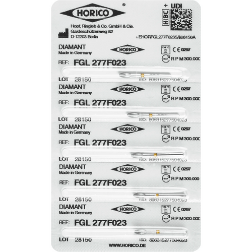 Diamant 277 5 stk. gul x-fin, FG L, fasong 277, 4,5 mm, ISO 023