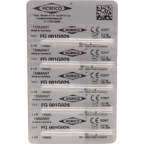 Diamant 001 5 stk grønn grov, FG, figur 001, ISO 025