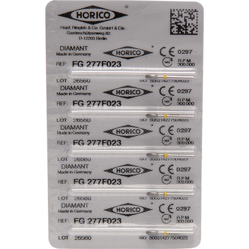 Diamant 277 5 stk gul x-fin, FG, fasong 277, 4,5 mm, ISO 023