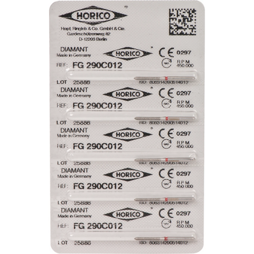 Diamant 290 5 stk rød fin, FG, fasong 290, 10 mm, ISO 012