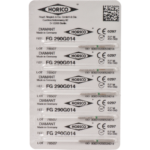 Diamant 290 5 stk. grønn grov, FG, fasong 290, 10 mm, ISO 014