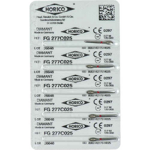 Diamant 277 5 stk. rød fin, FG, figur 277, 4,5 mm, ISO 025