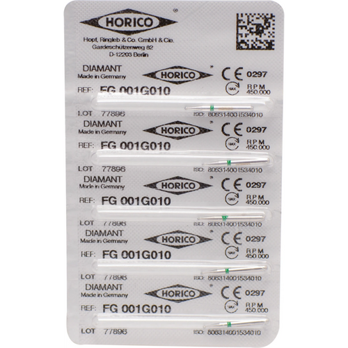 Diamant 001 5 stk, grønn grov, FG, fasong 001, ISO 010