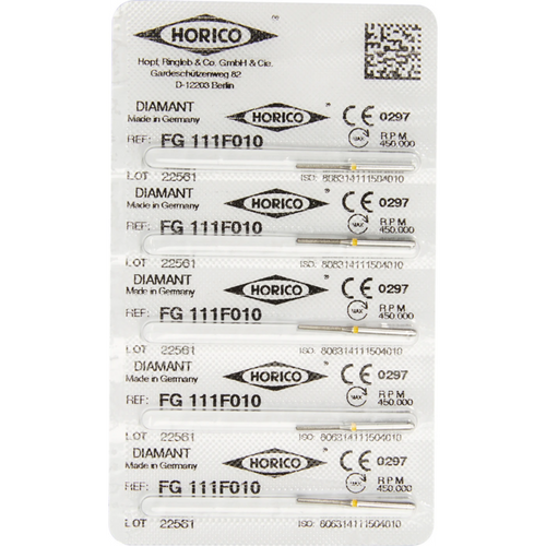 Diamant 111 5 stk. gul ekstra fin, FG, fasong 111, 8 mm, ISO 010
