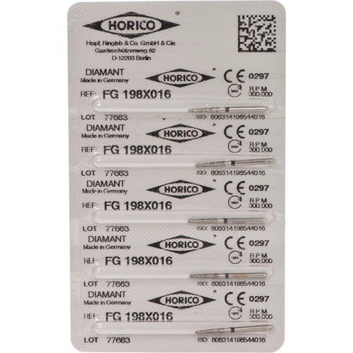 Diamant 198 5 stk. svart ekstra grov, FG, figur 198, 8 mm, ISO 016