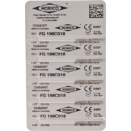 Diamant 198 5 stk. rød fin, FG, figur 198, 8 mm, ISO 018