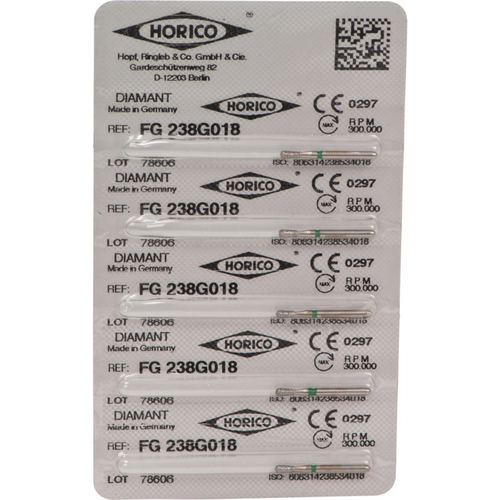 Diamant 238 5 stk grønn, grov, FG, fasong 238, 4 mm, ISO 018