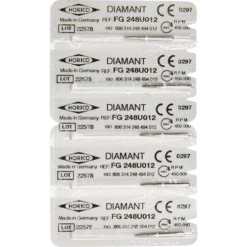 Diamant 248 5 stk. hvit ultra-fin, FG, fasong 248, 6 mm, ISO 012