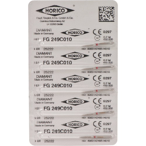 Diamant 249 5 stk. rød fin, FG, figur 249, 8 mm, ISO 010