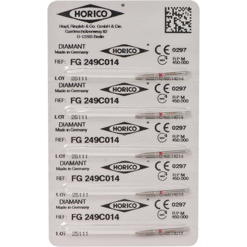 Diamant 249 5 stk rød fin, FG, figur 249, 8 mm, ISO 014