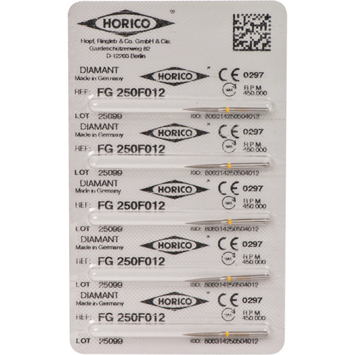 Diamant 250 5 stk gul ekstra fin, FG, fasong 250, 10 mm, ISO 012