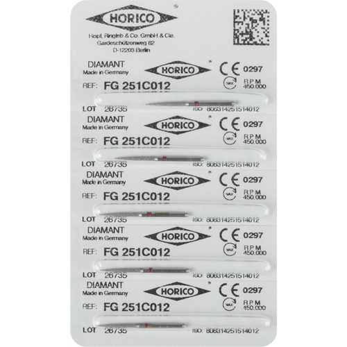 Diamant 251 5 stk. rød fin, FG, fasong 251, 11,5 mm, ISO 012