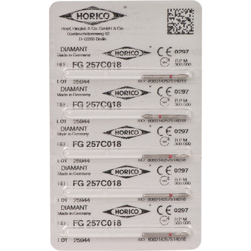 Diamant 257 5 stk rød fin, FG, figur 257, 4,5 mm, ISO 018