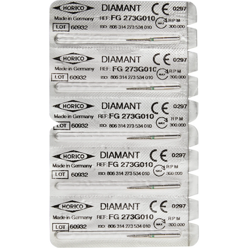Diamant 273 5 stk grønn grov, FG, fasong 273, 8 mm, ISO 010
