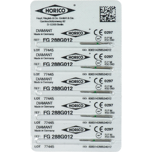 Diamant 288 5 stk. grønn grov, FG, figur 288, 6 mm, ISO 012