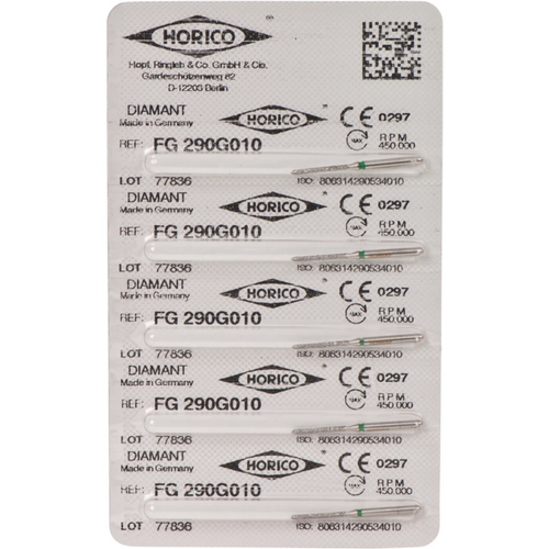 Diamant 290 5 stk. grønn grov, FG, fasong 290, 10 mm, ISO 010