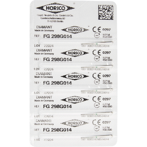 Diamant 298 5 stk grønn grov, FG, fasong 298, 8 mm, ISO 014