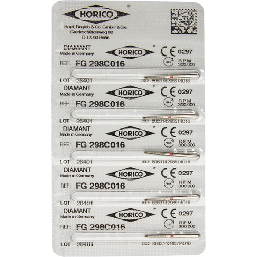 Diamant 298 5 stk rød fin, FG, figur 298, 8 mm, ISO 016