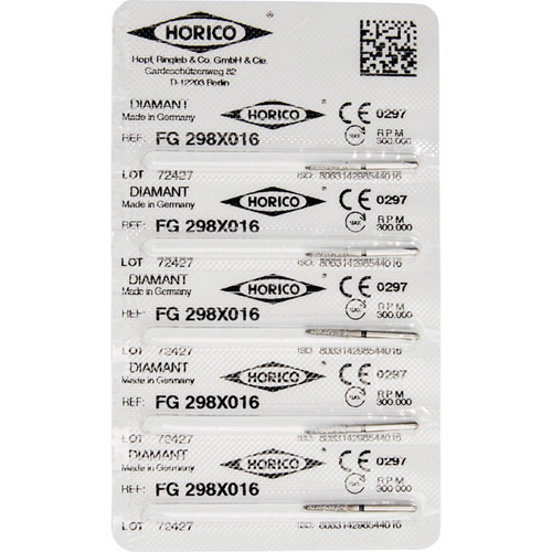 Diamant 298 5 stk svart ekstra grov, FG, figur 298, 8 mm, ISO 016