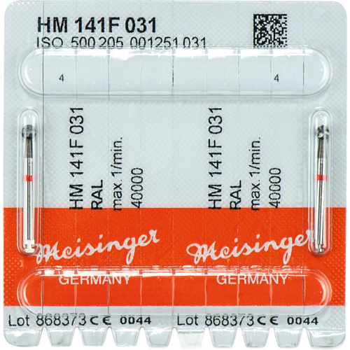 Kirurgisk bor HM 141 2 stk. rød fin, RAL, fasong 001, ISO 031
