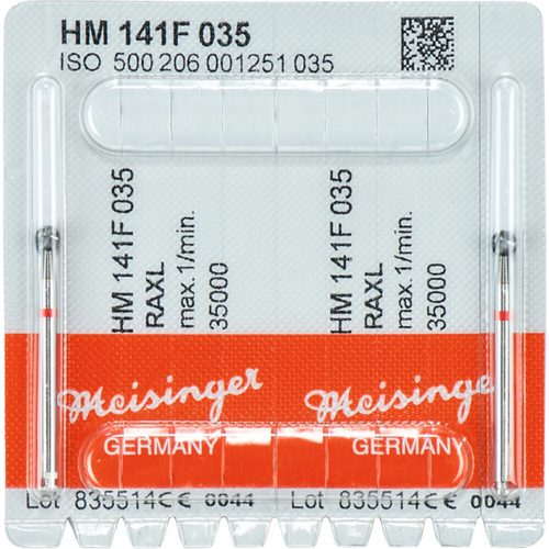 Kirurgisk bor HM 141 2 stk. rød fin, RA XL, fasong 001, ISO 035