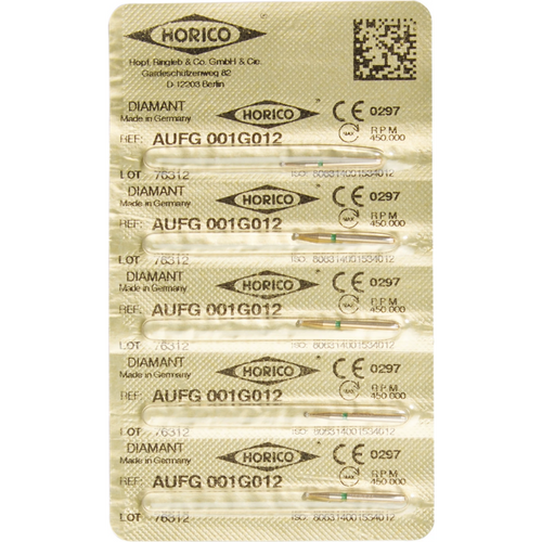 Diamant AuFG 001 5 stk. grønn grov, FG, fasong 001, ISO 012