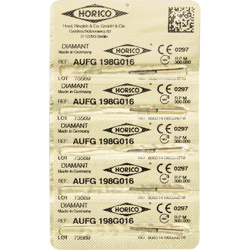 Diamant AuFG 198 5 stk grønn grov, FG, fasong 198, ISO 016