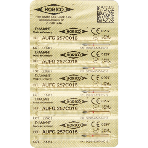 Diamant AuFG 257 5 stk. rød fin, FG, fasong 257, ISO 016