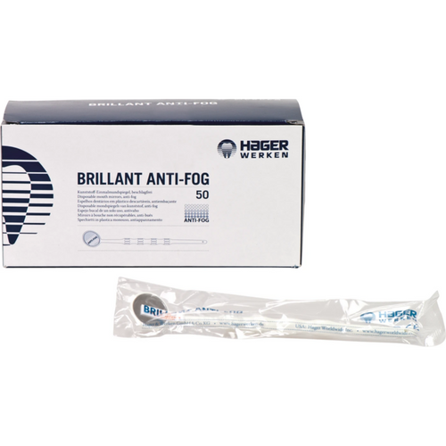 BRILLANT Anti-Fog 50 munnspeil hvite