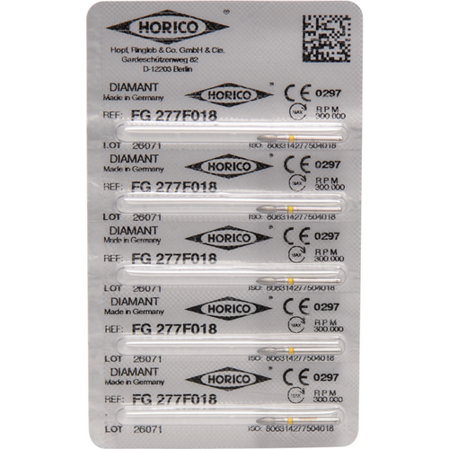 Diamant 277 5 stk. gul ekstra fin, FG, fasong 277, 4,5 mm, ISO 018