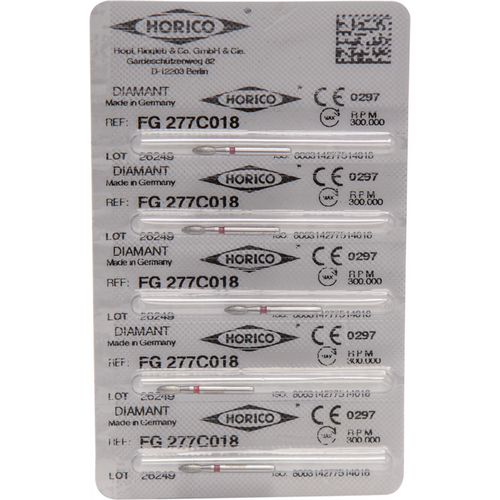 Diamant 277 5 stk. rød fin, FG, fasong 277, 4,5 mm, ISO 018