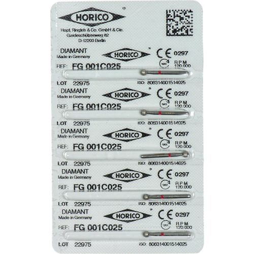Diamant 001 5 stk. rød fin, FG, fasong 001, rød ISO 025