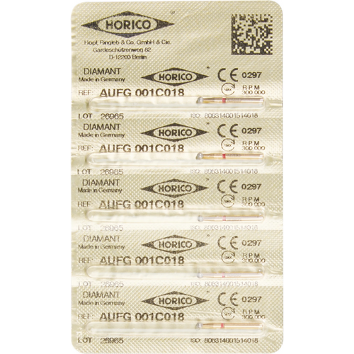 Diamant AuFG 001 5 stk. rød fin, FG, figur 001, ISO 018