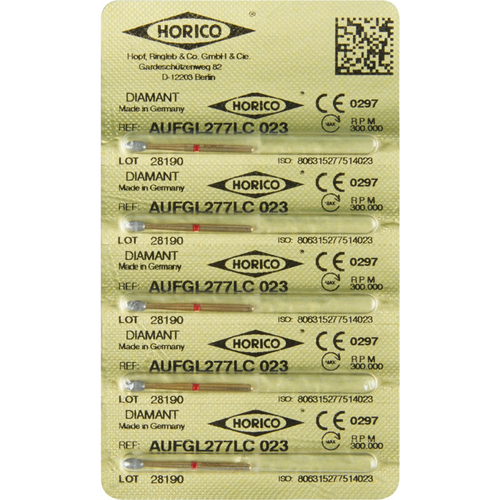 Diamant AuFG 277 5 stk. rød fin, FG, fasong 277 L, ISO 023