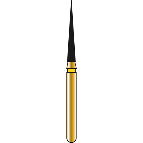 DIATECH diamanter G859 5 stk. gul ekstra fin (EF), FG, fasong 166 konisk kjegle, 10 mm, ISO 014