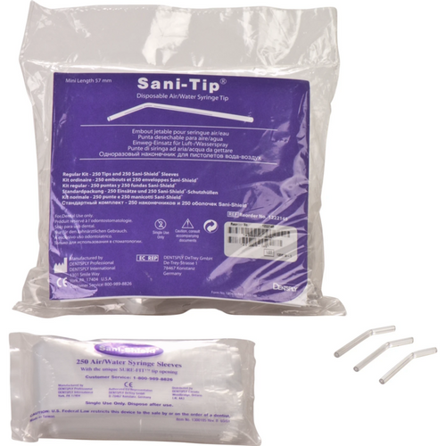 Sani-Tips 250 mini-spisser 57 mm, 250 beskyttelseshylser