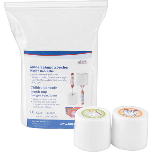 Tannbørstekopp med motiv 2 x 5 stk. (bjørn, tann)