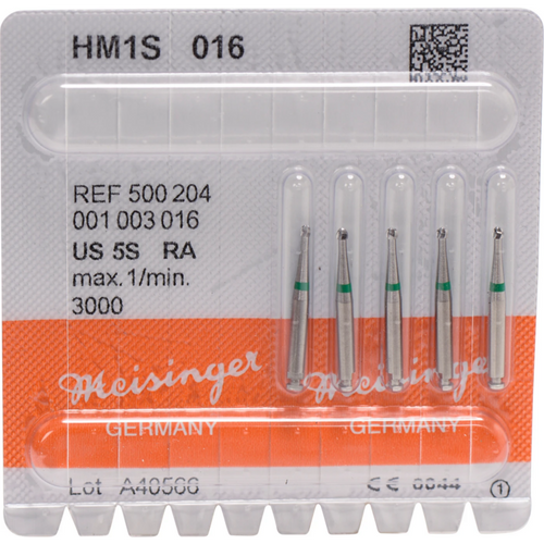 Hardmetallbor 1S 5 stk., kutteffektiv fortanning, grønn, RA, fasong 001, ISO 016